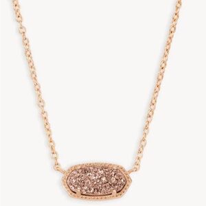 Kendra Scott Rose Gold Pendant Drusy Necklace